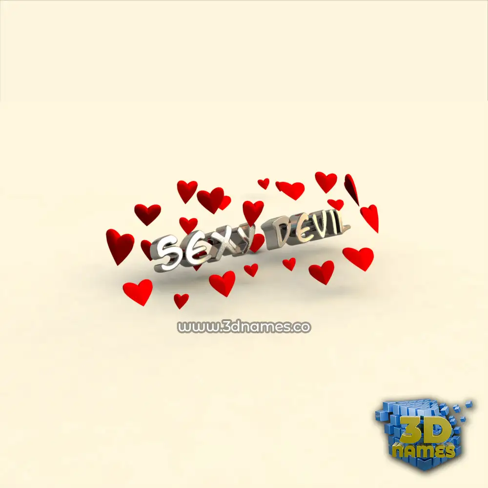 sexy devil in In Love style - 3D name wallpaper