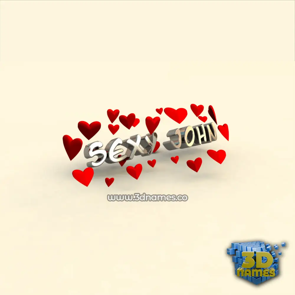 sexy john in In Love style - 3D name wallpaper