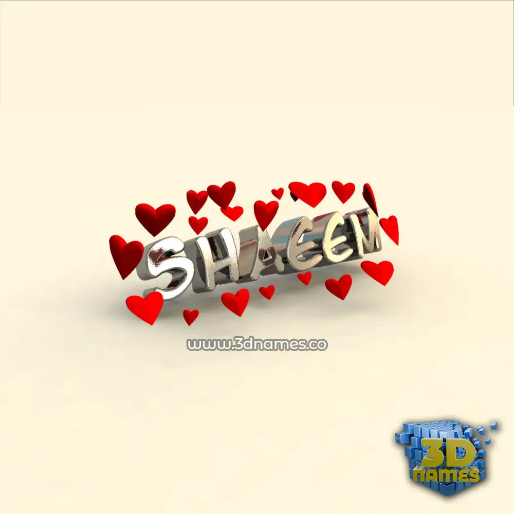 shaeem in In Love style - 3D name wallpaper