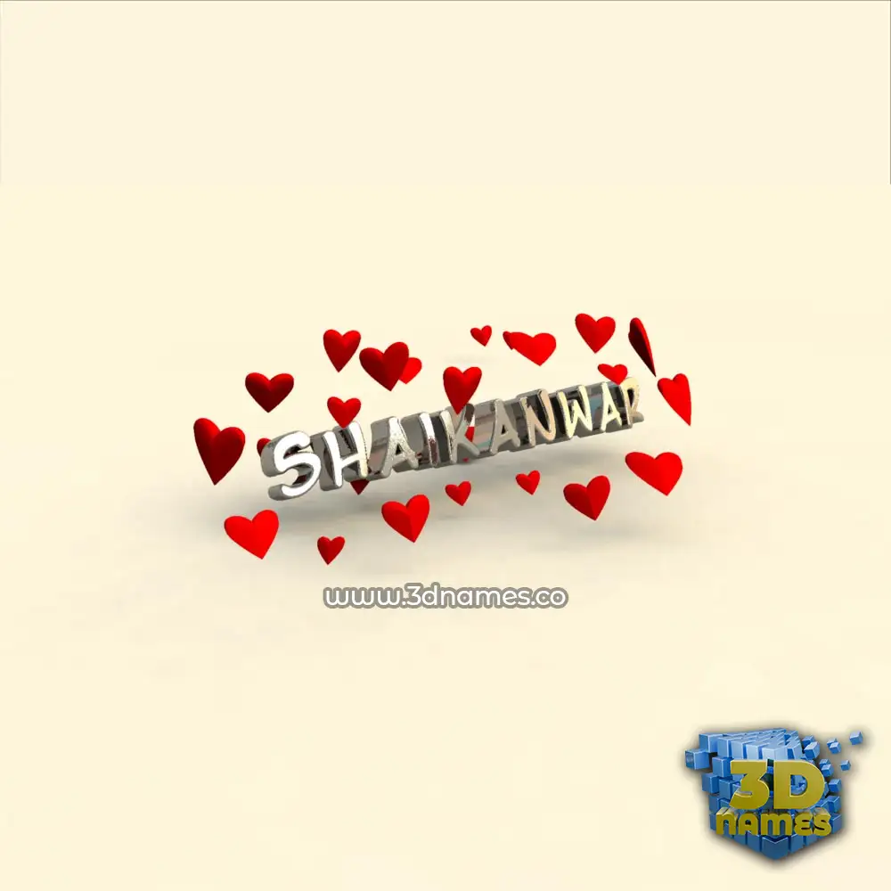 shaikanwar in In Love style - 3D name wallpaper