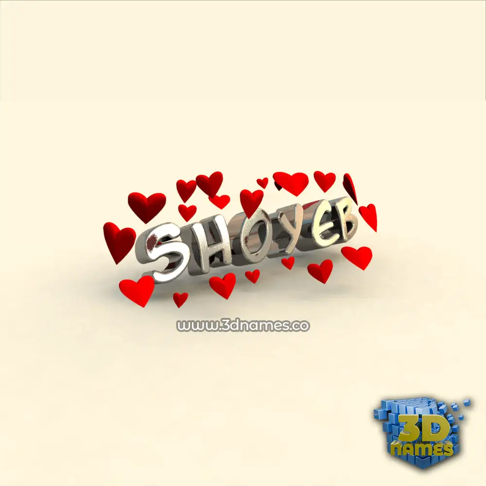 shoyeb in In Love style - 3D name wallpaper