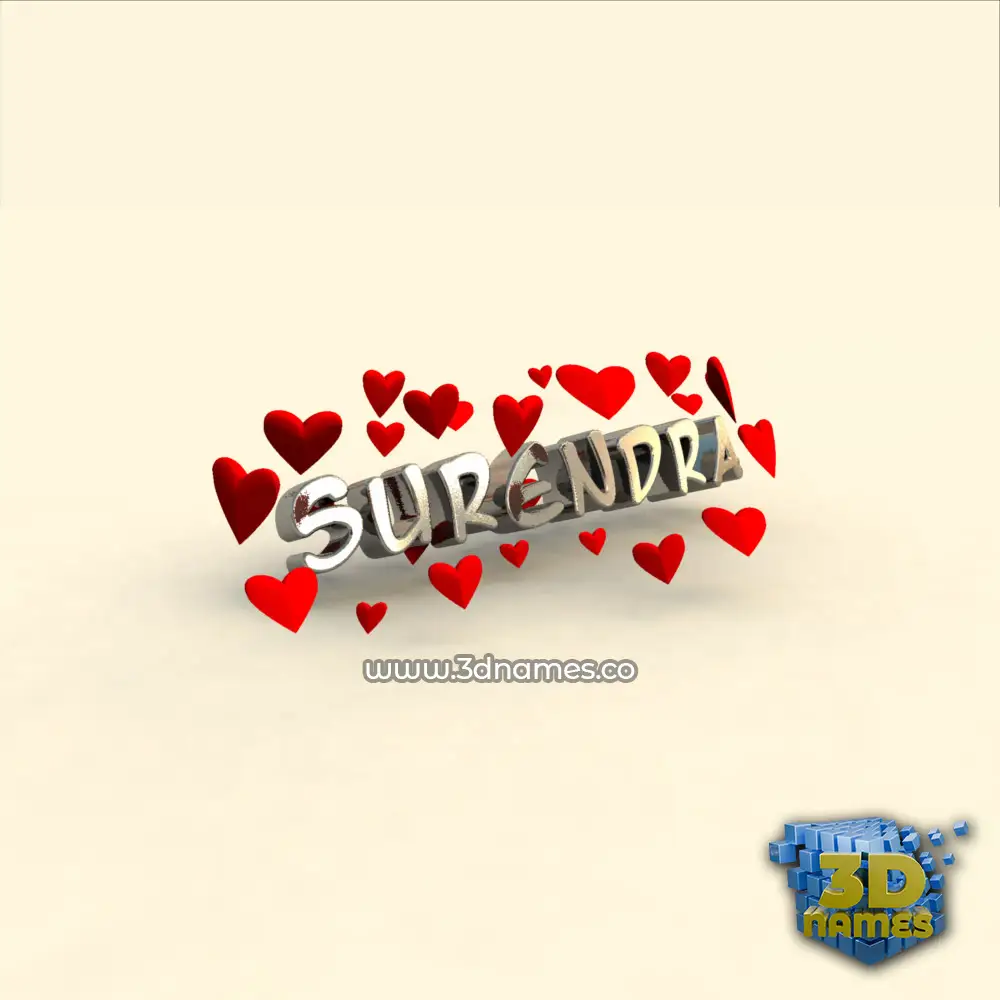 surendra in In Love style - 3D name wallpaper
