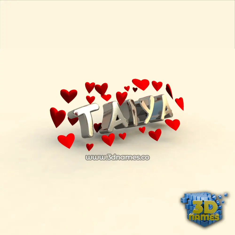 taiya in In Love style - 3D name wallpaper