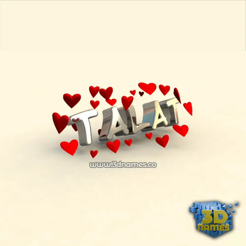 talat in In Love style - 3D name wallpaper