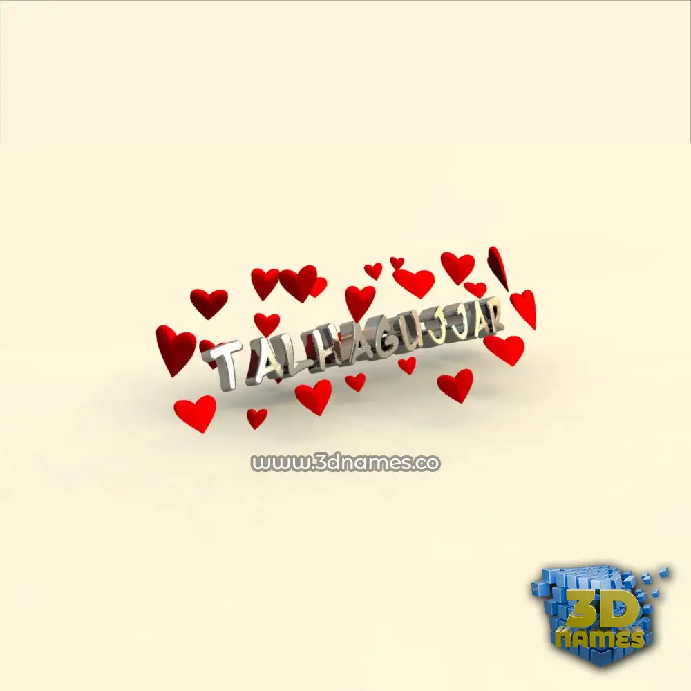 talhagujjar in In Love style - 3D name wallpaper