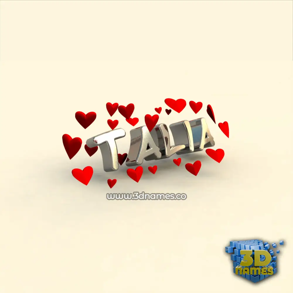 talia in In Love style - 3D name wallpaper