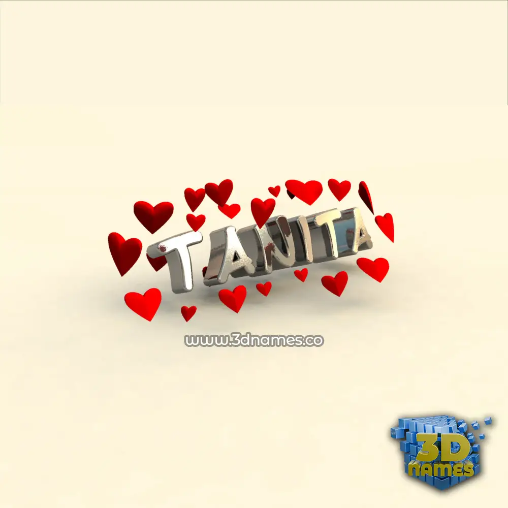tanita in In Love style - 3D name wallpaper