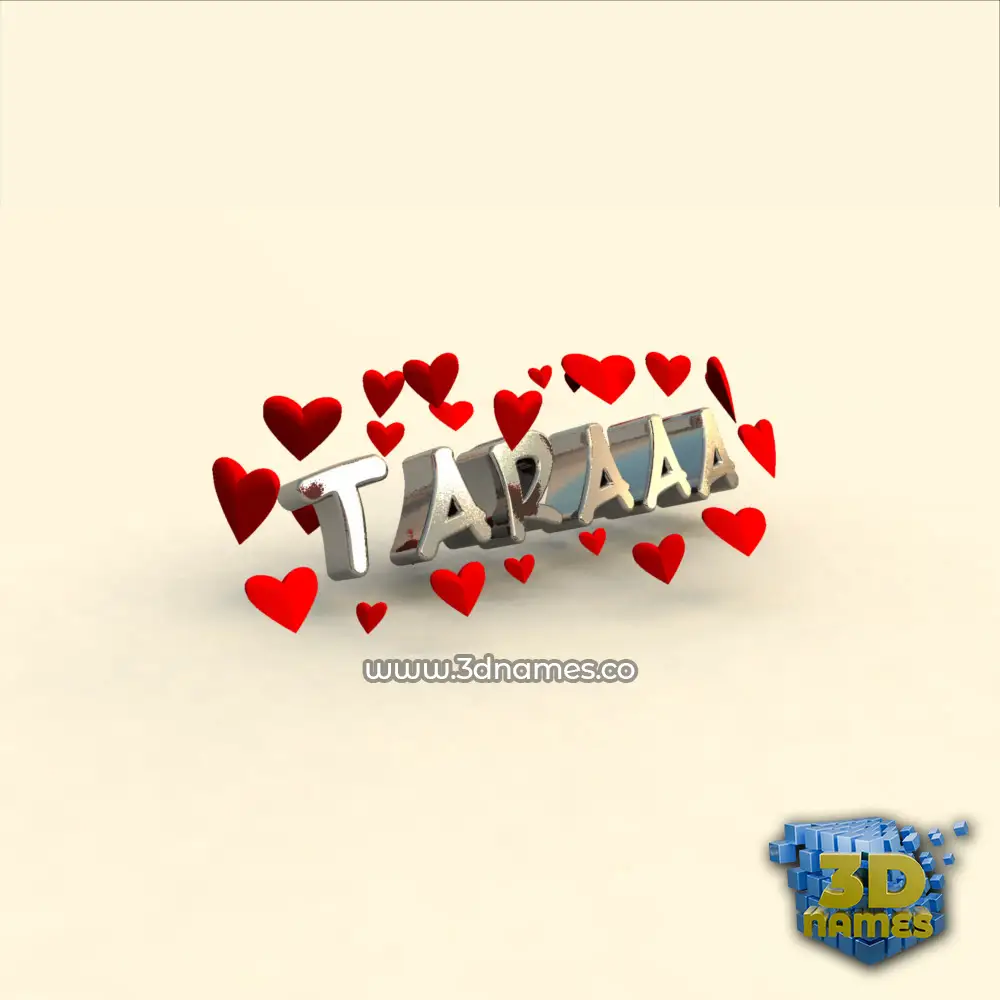 taraaa in In Love style - 3D name wallpaper