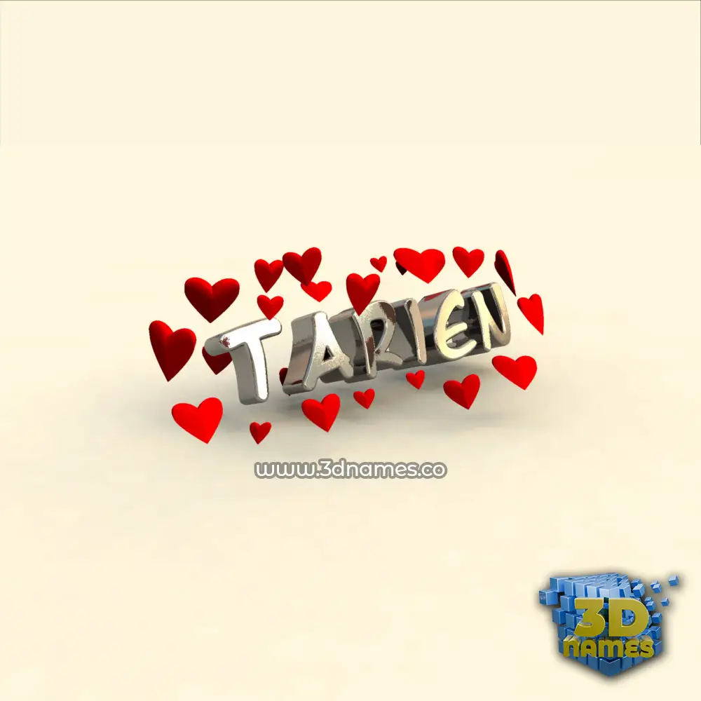tarien in In Love style - 3D name wallpaper