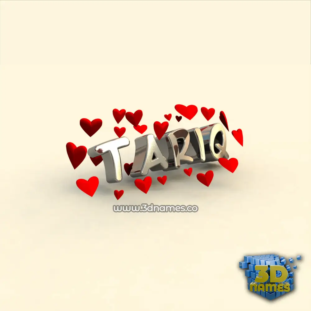 tariq in In Love style - 3D name wallpaper