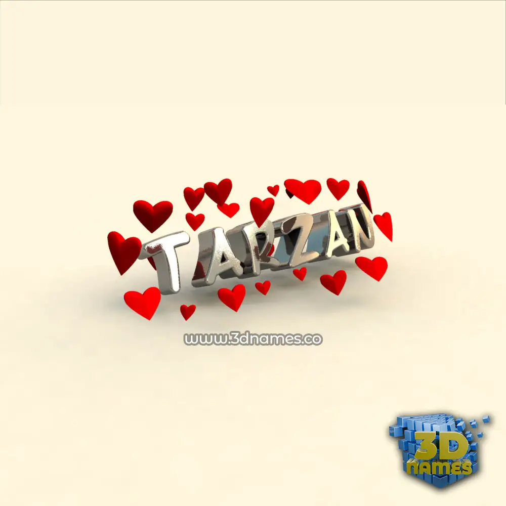 tarzan in In Love style - 3D name wallpaper