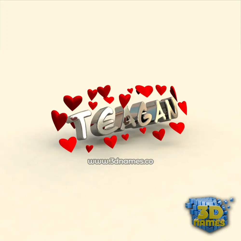 teagan in In Love style - 3D name wallpaper