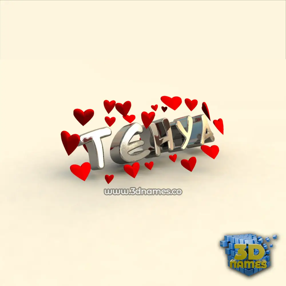tehya in In Love style - 3D name wallpaper
