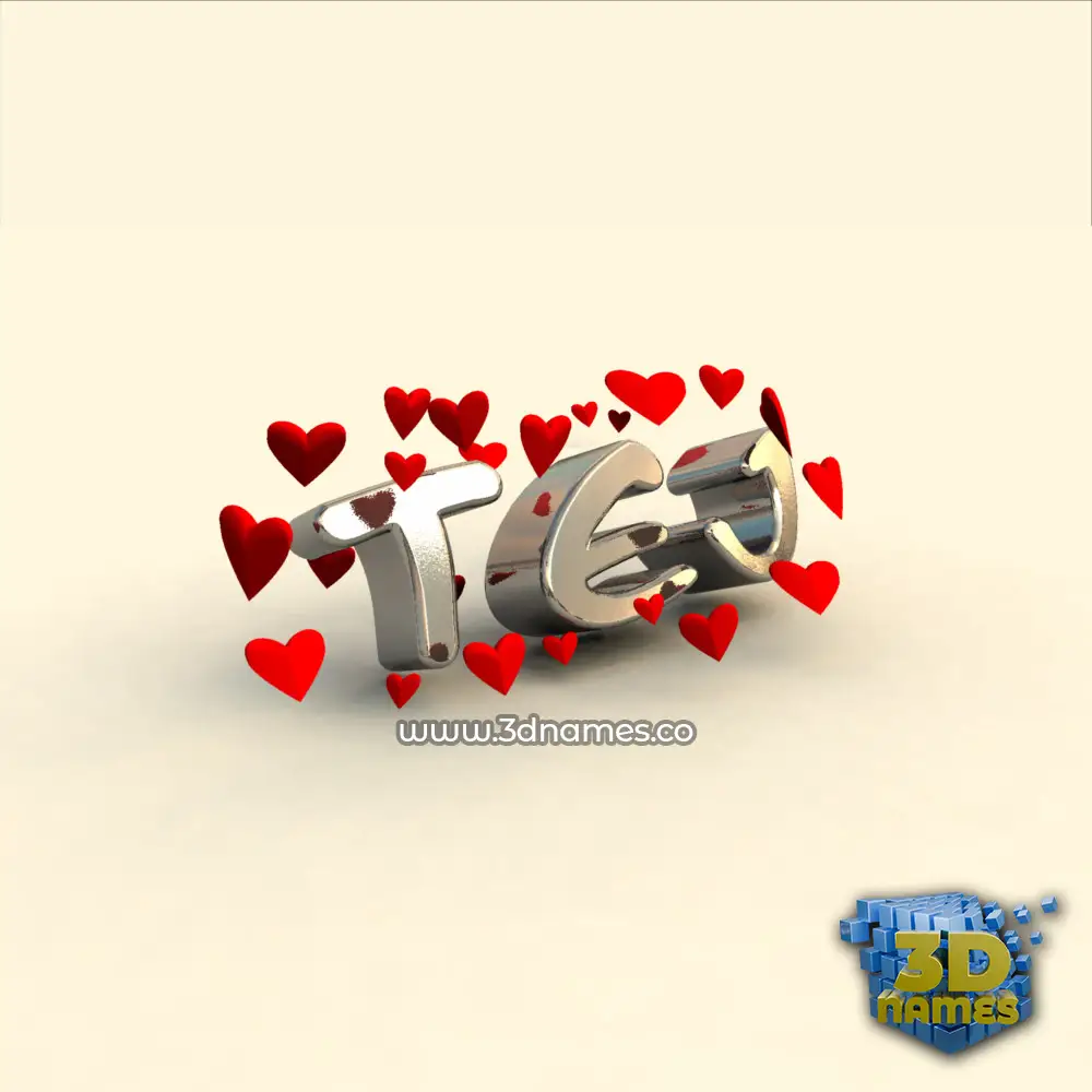 tej in In Love style - 3D name wallpaper