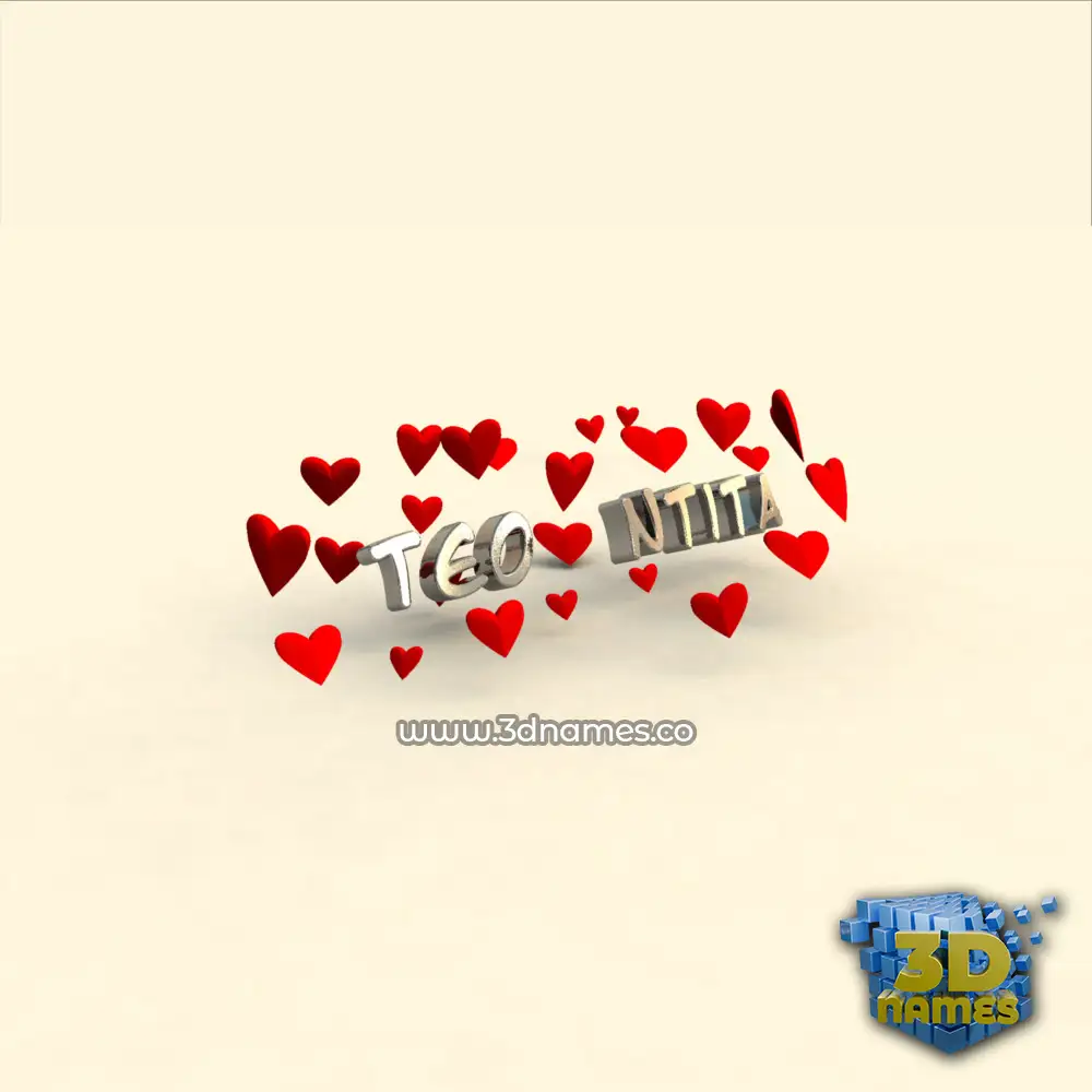 teo   ntita in In Love style - 3D name wallpaper