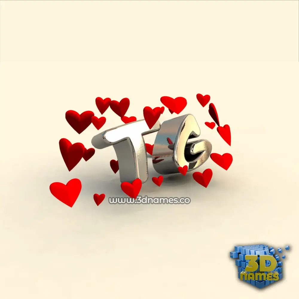 tg in In Love style - 3D name wallpaper