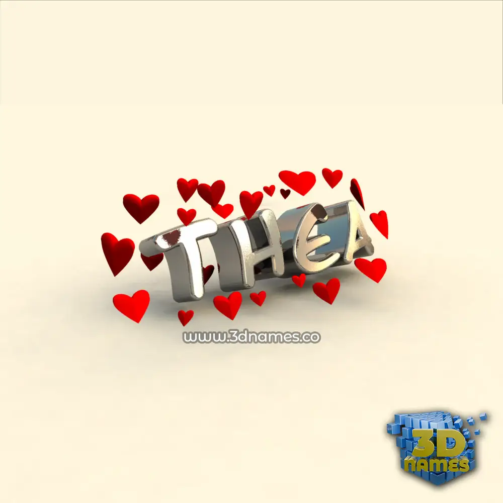 thea in In Love style - 3D name wallpaper