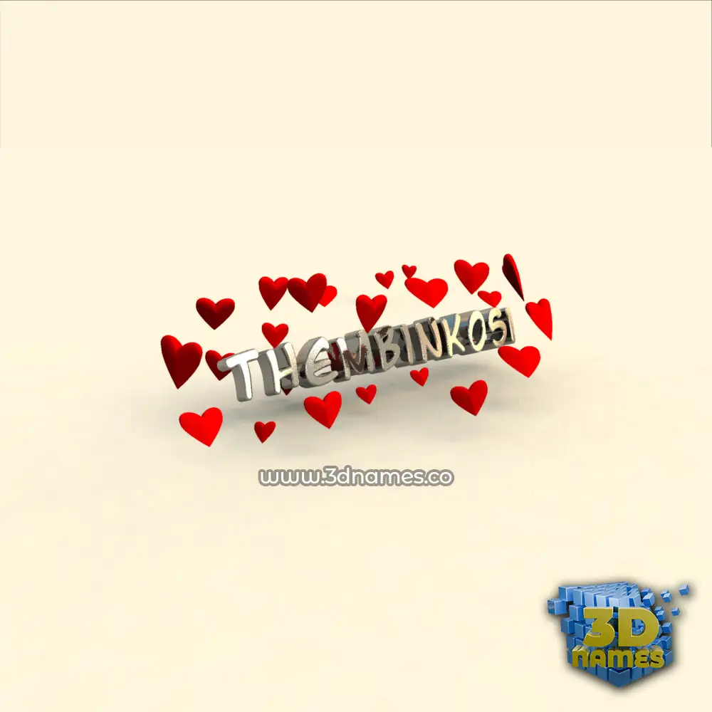 thembinkosi in In Love style - 3D name wallpaper