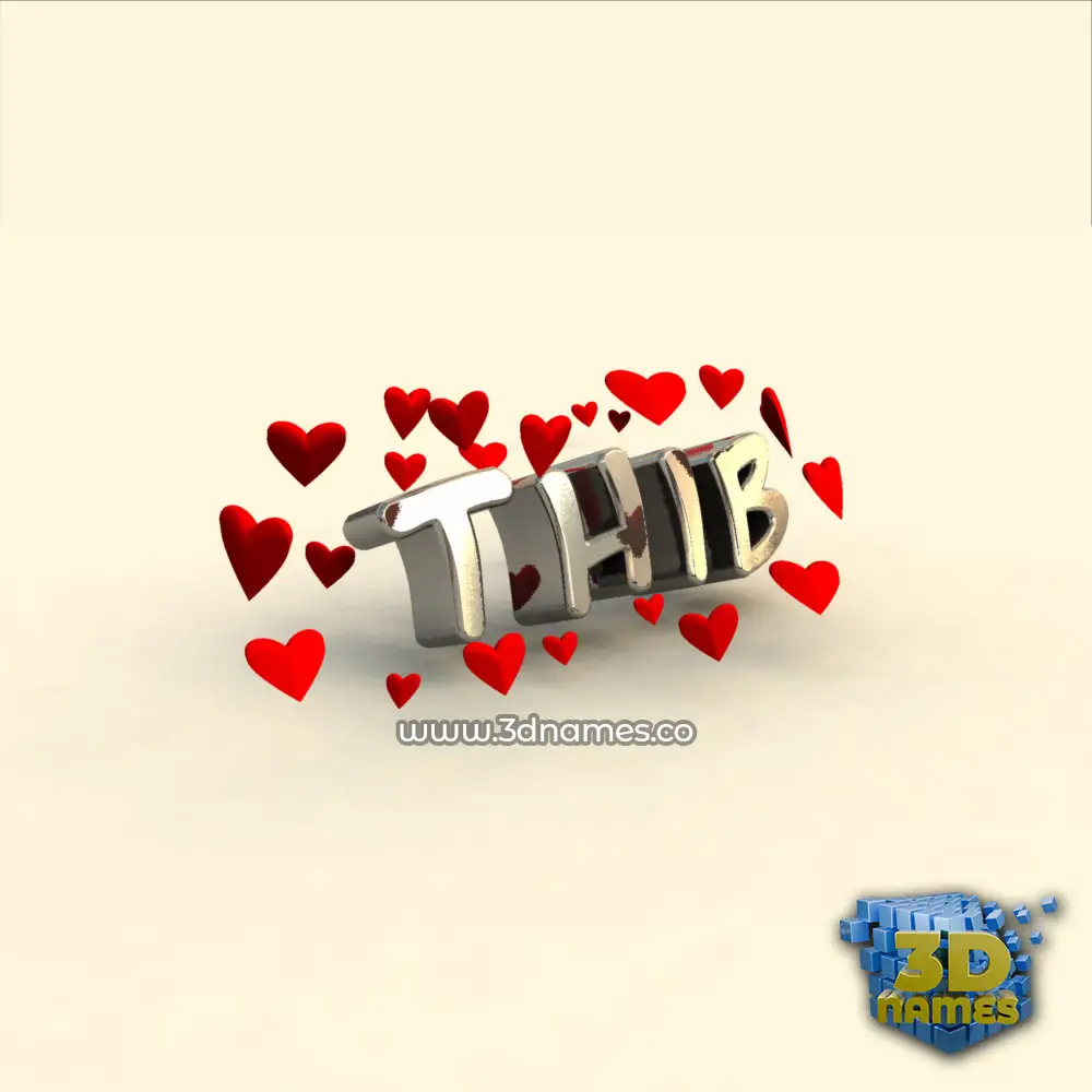 thib in In Love style - 3D name wallpaper