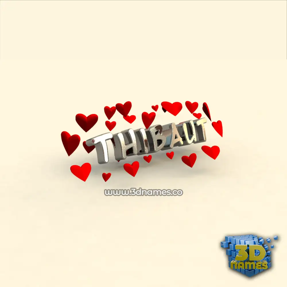 thibaut in In Love style - 3D name wallpaper