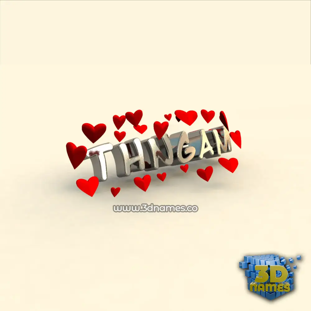 thngam in In Love style - 3D name wallpaper