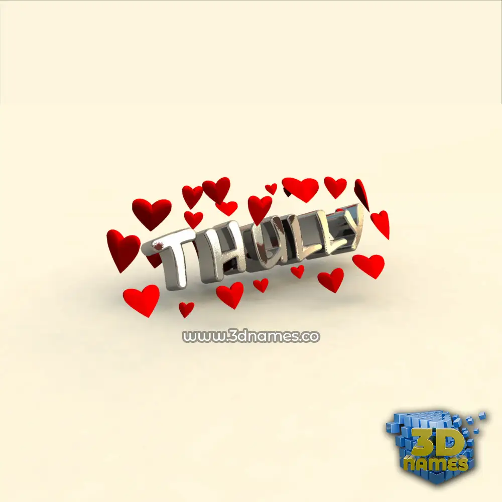 thully in In Love style - 3D name wallpaper