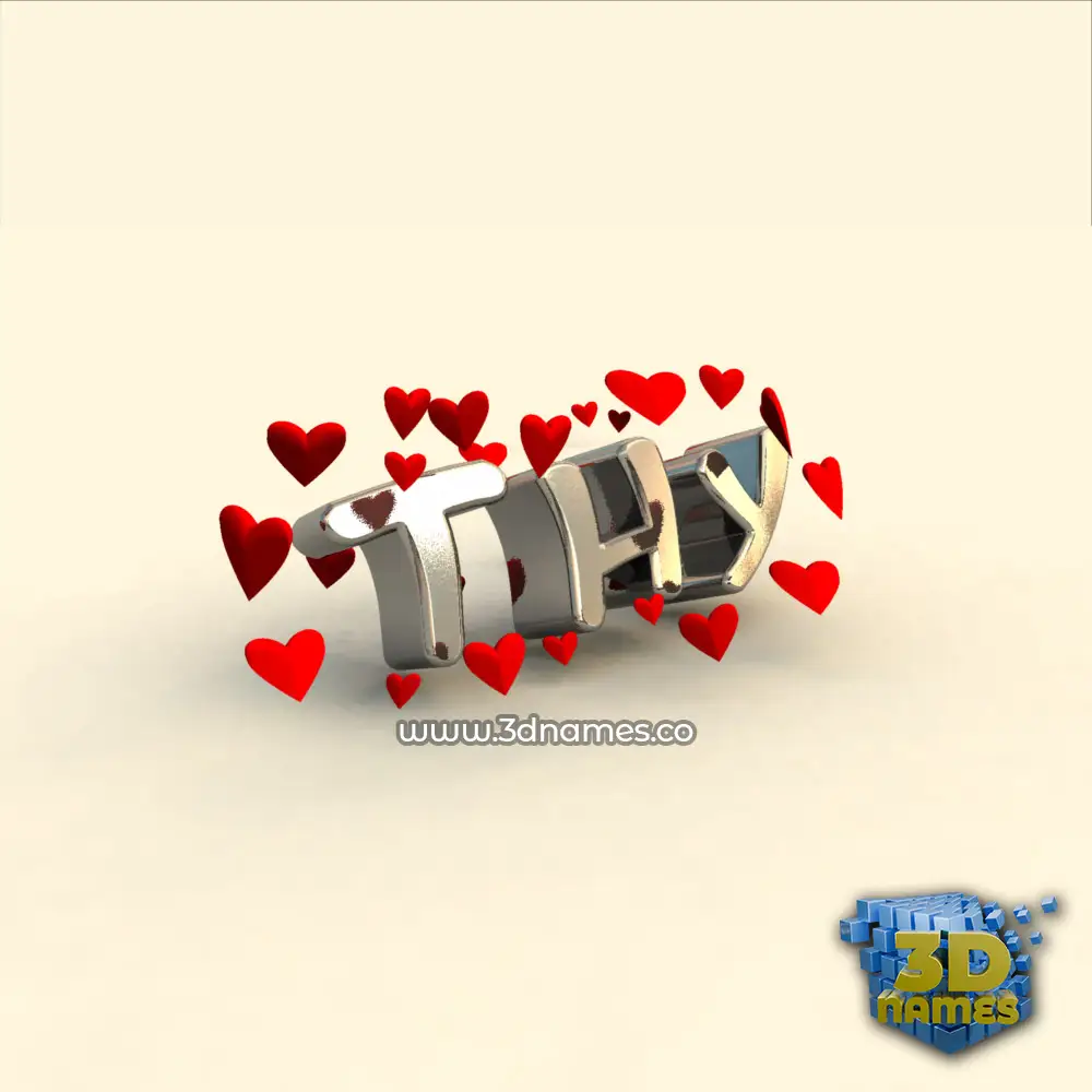 thy in In Love style - 3D name wallpaper