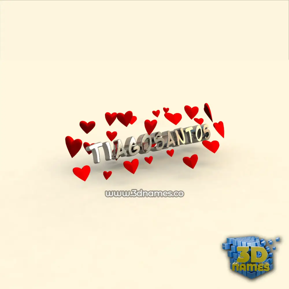 tiagosantos in In Love style - 3D name wallpaper