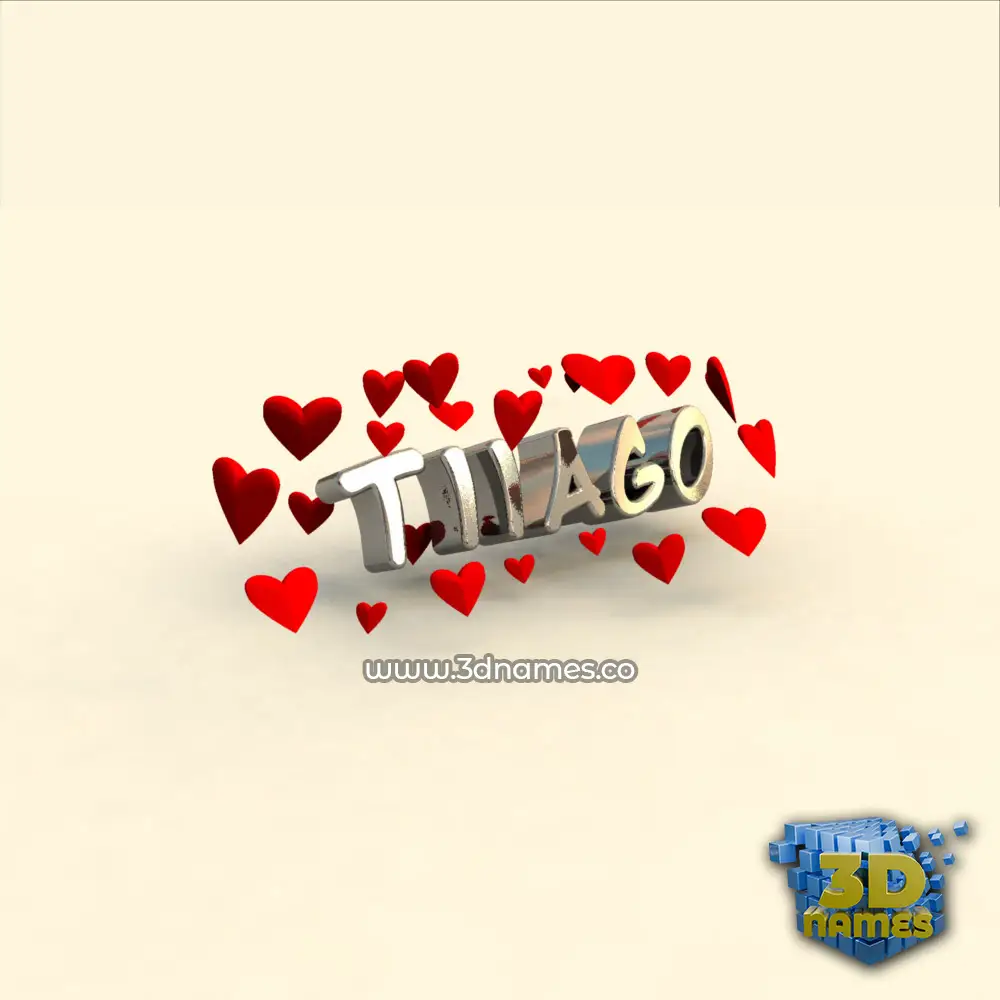 tiiago in In Love style - 3D name wallpaper