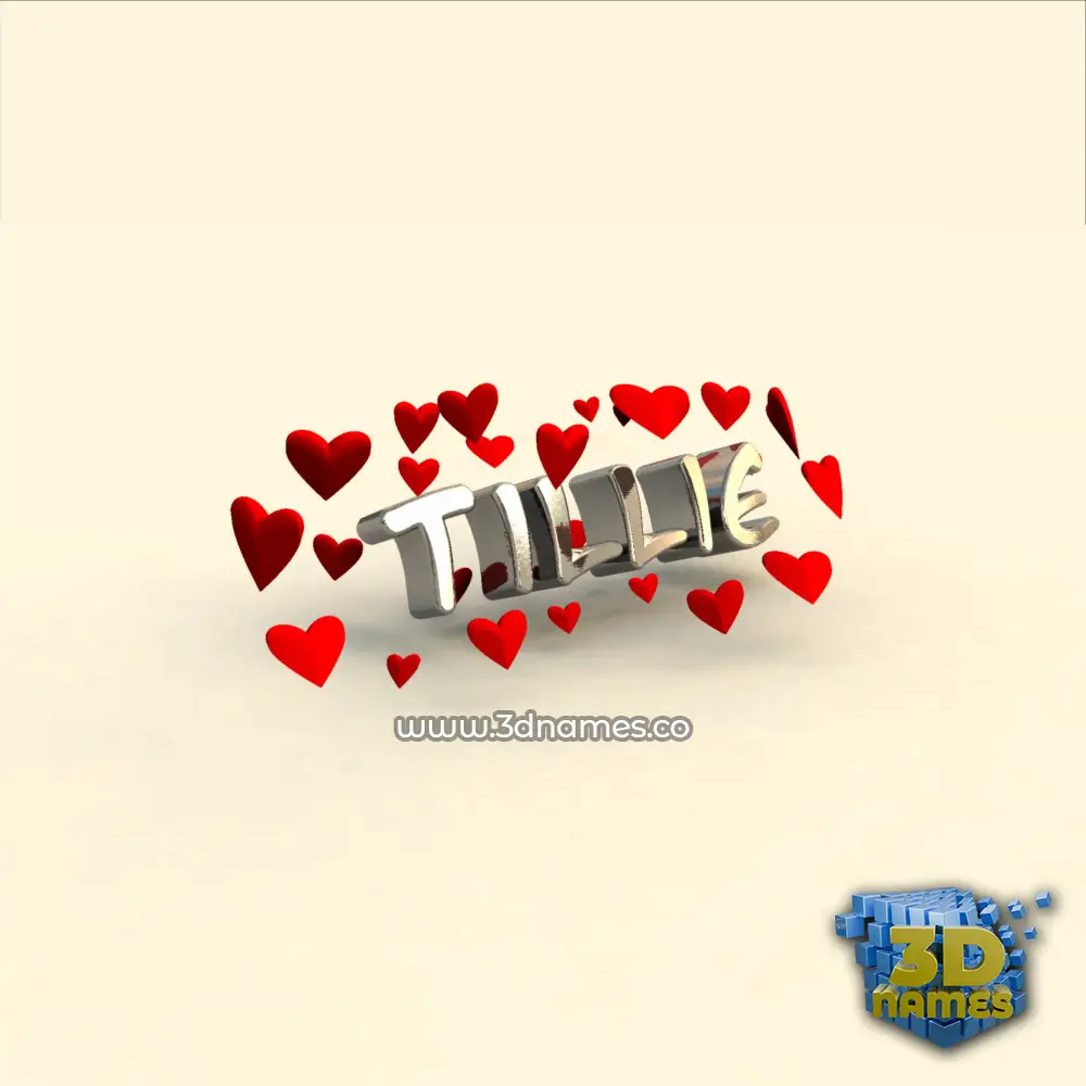tillie in In Love style - 3D name wallpaper