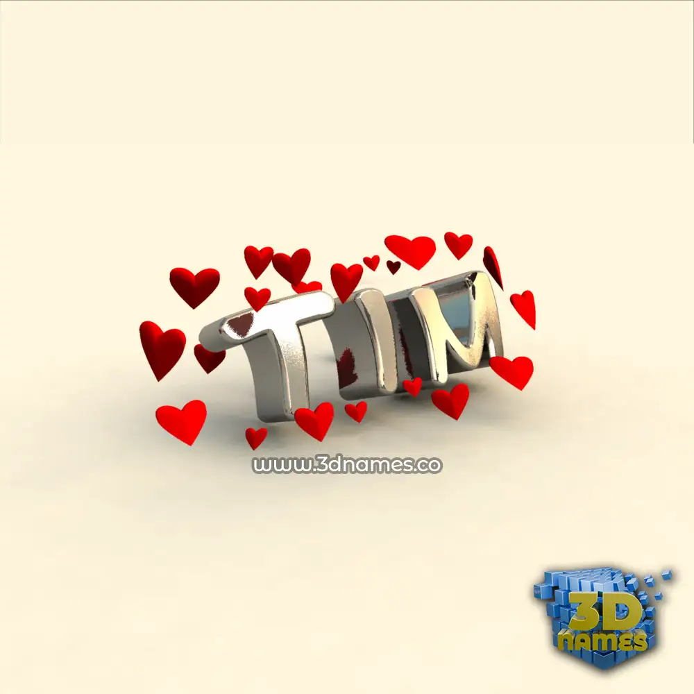 tim in In Love style - 3D name wallpaper