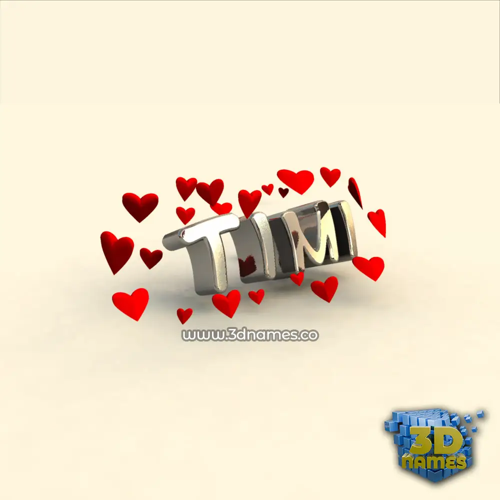 timi in In Love style - 3D name wallpaper