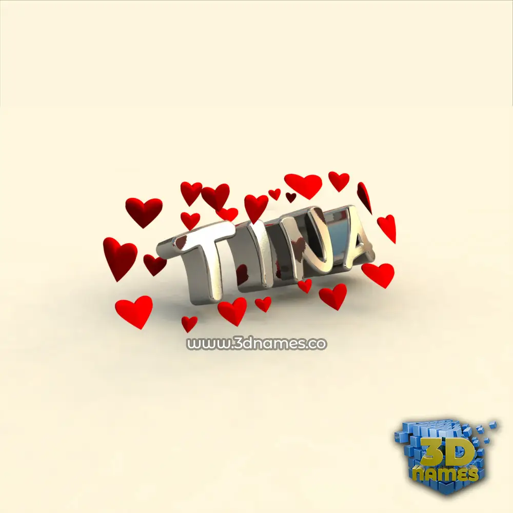 tina in In Love style - 3D name wallpaper