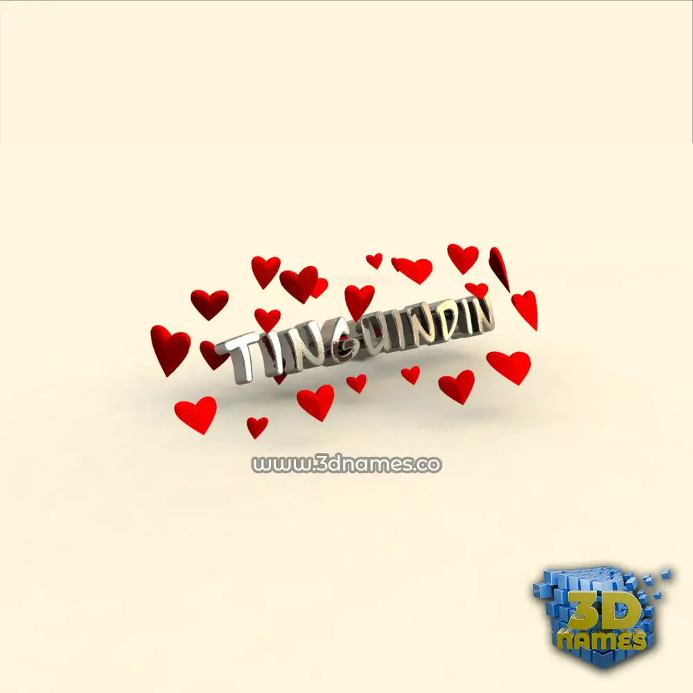 tinguindin in In Love style - 3D name wallpaper