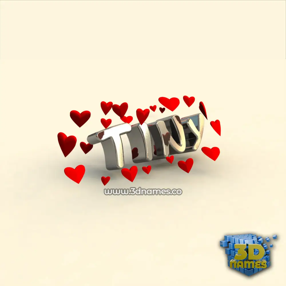 tiny in In Love style - 3D name wallpaper