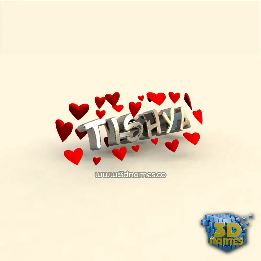 tishya in In Love style - 3D name wallpaper