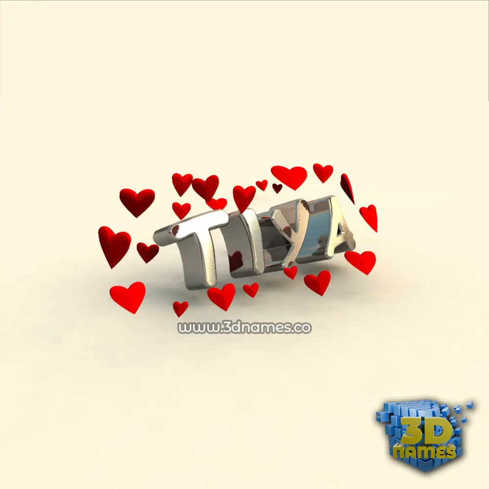 tiya in In Love style - 3D name wallpaper