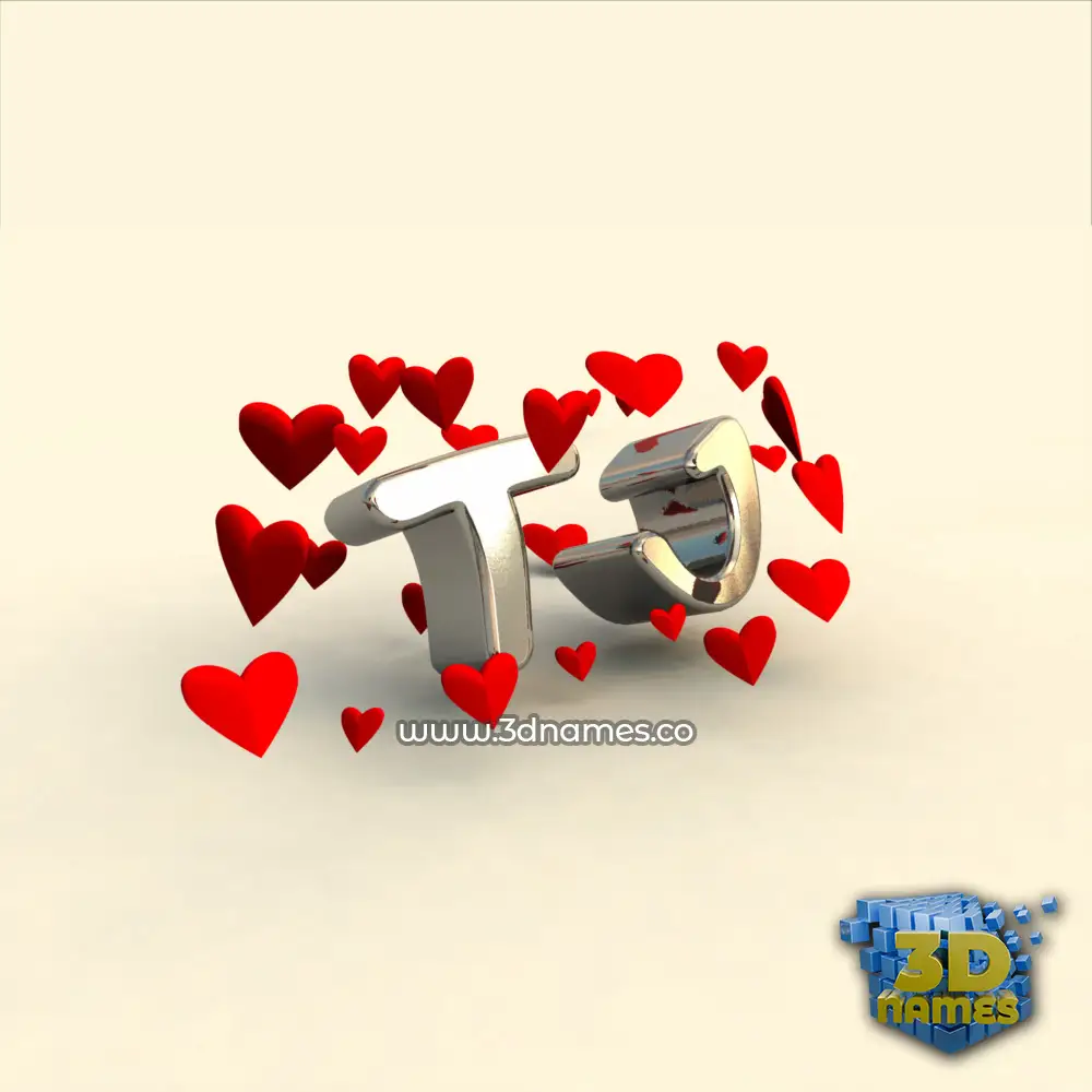 tj in In Love style - 3D name wallpaper