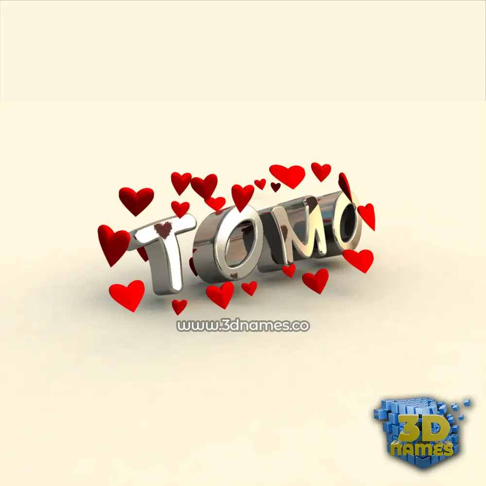 tomo in In Love style - 3D name wallpaper