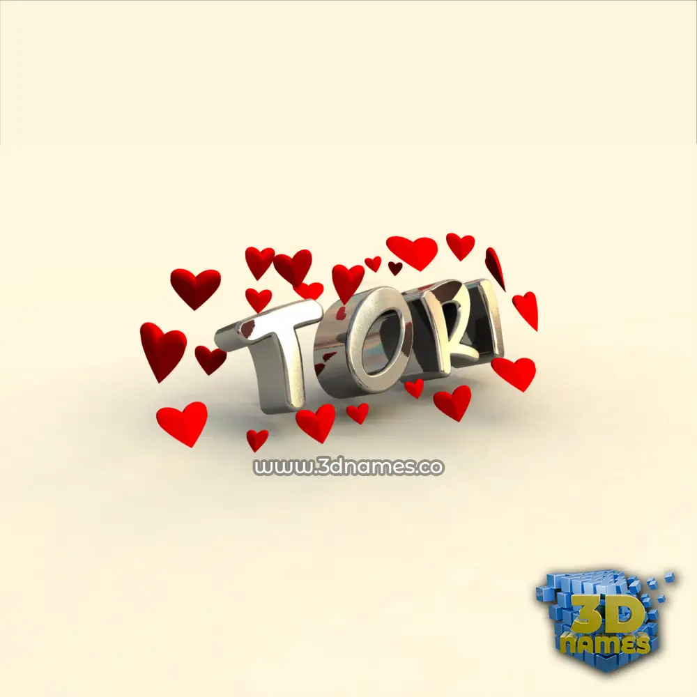 tori in In Love style - 3D name wallpaper