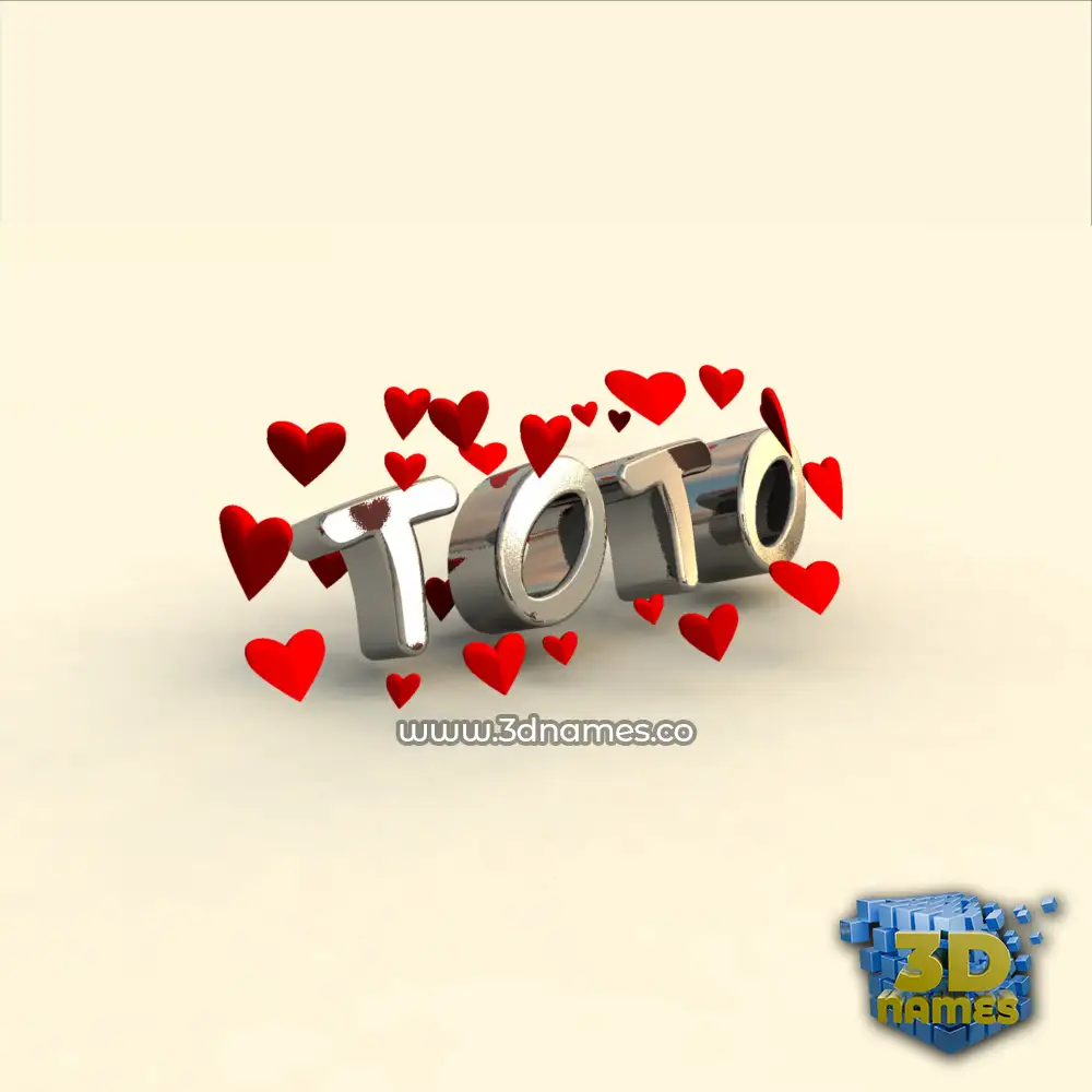 toto in In Love style - 3D name wallpaper