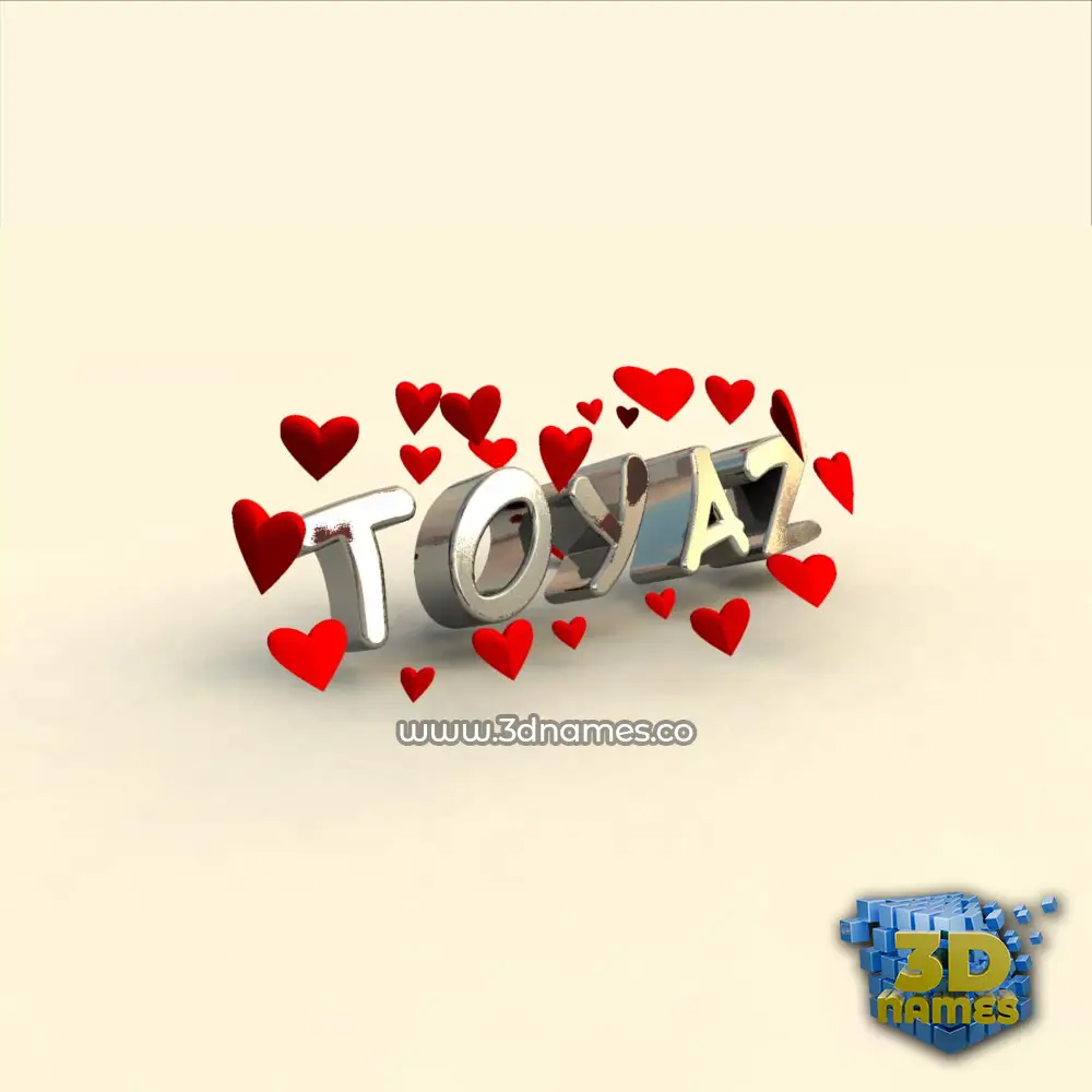 toyaz in In Love style - 3D name wallpaper