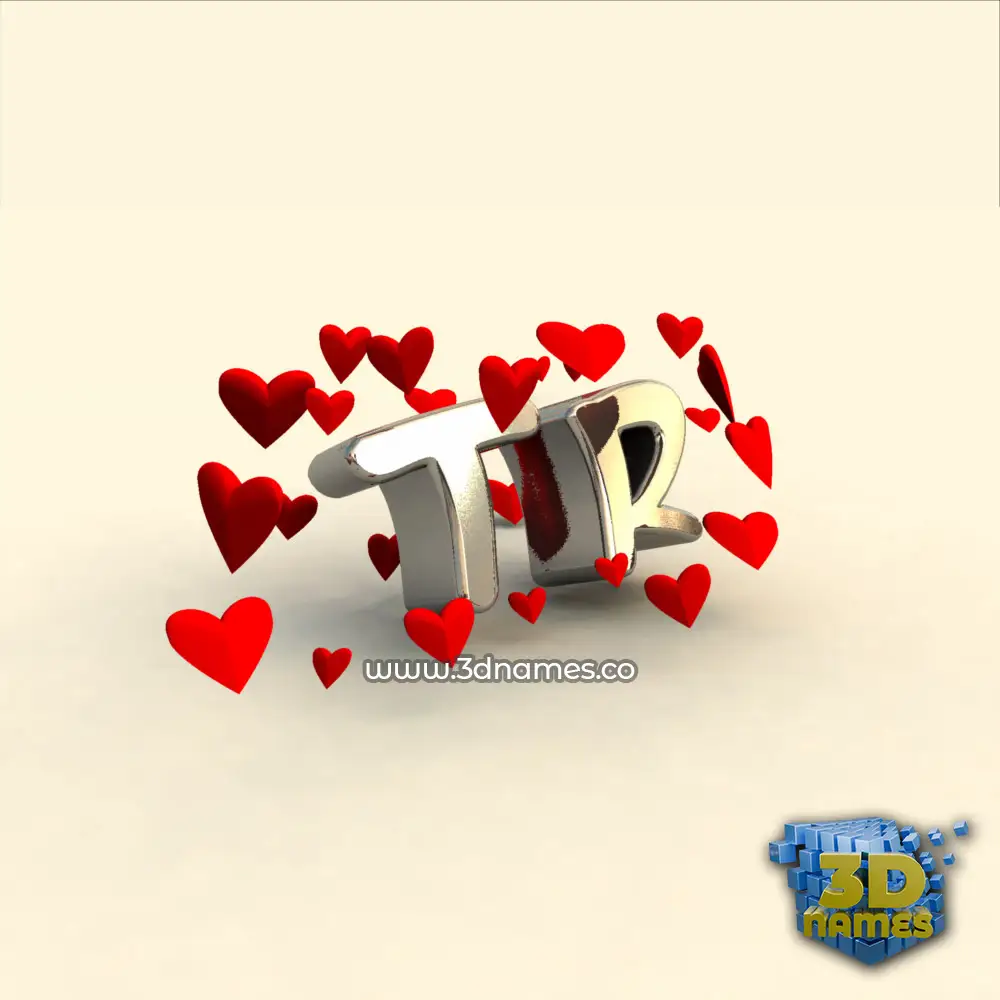 tr in In Love style - 3D name wallpaper