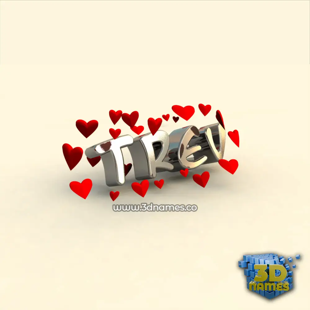 trev in In Love style - 3D name wallpaper