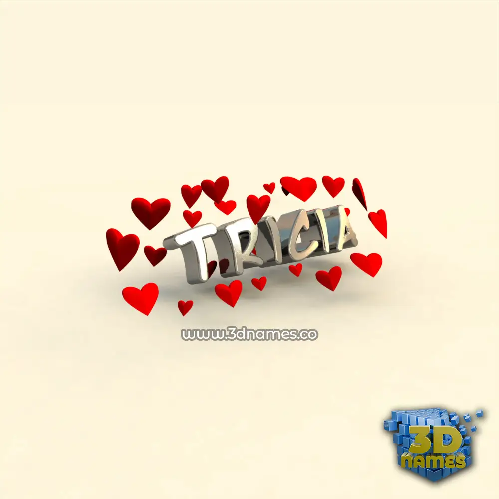 tricia in In Love style - 3D name wallpaper