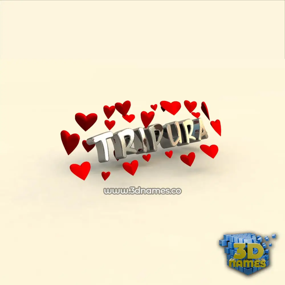 tripura in In Love style - 3D name wallpaper
