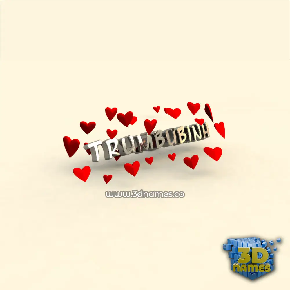 trumbubinh in In Love style - 3D name wallpaper