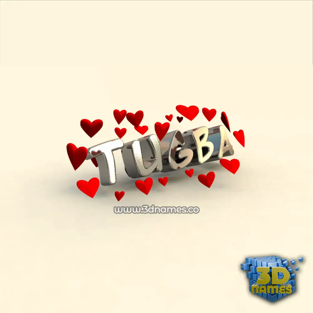 tugba in In Love style - 3D name wallpaper