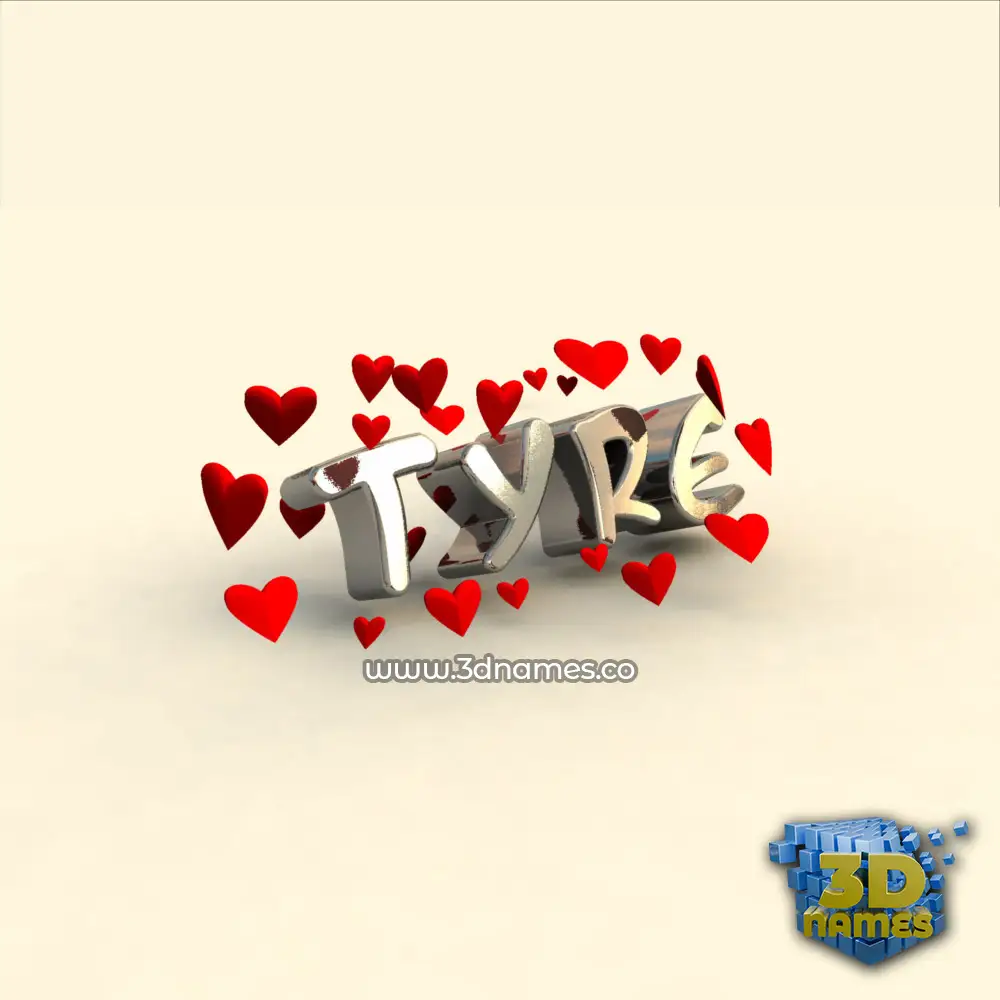 tyre in In Love style - 3D name wallpaper
