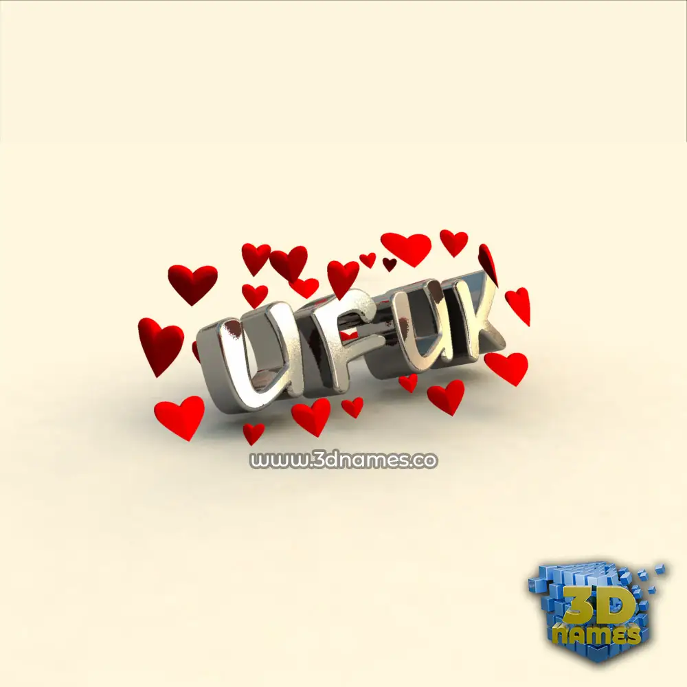 ufuk in In Love style - 3D name wallpaper